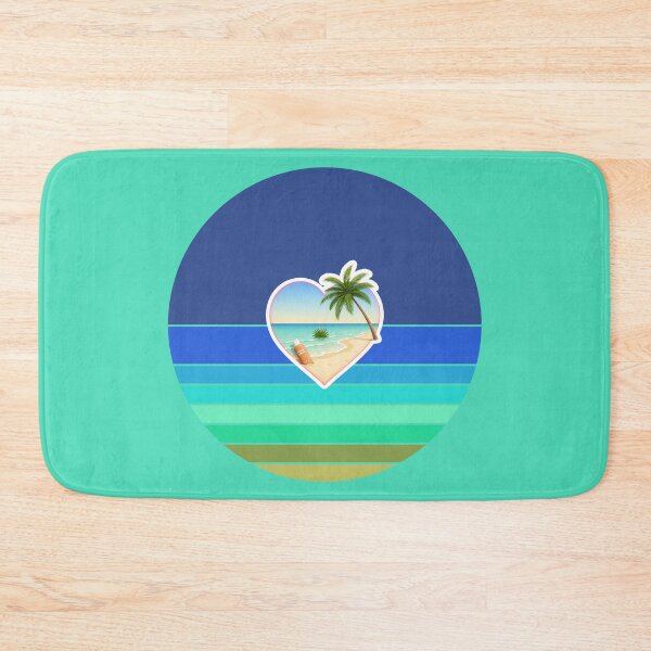 Item preview, Tropical Beach and Coconut Sunblock in Heart on Coastal Retro Stripes designed and sold by Beachy.