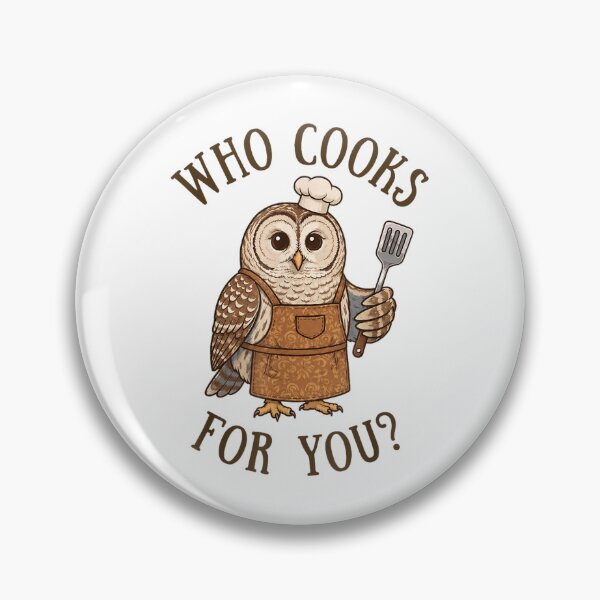 Item preview, Funny Who Cooks For You Barred Owl Chef Wearing Apron Holding Spatula designed and sold by Capisedo.
