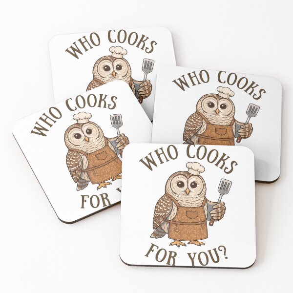 Item preview, Funny Who Cooks For You Barred Owl Chef Wearing Apron Holding Spatula designed and sold by Capisedo.