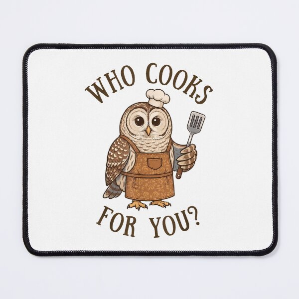 Item preview, Funny Who Cooks For You Barred Owl Chef Wearing Apron Holding Spatula designed and sold by Capisedo.