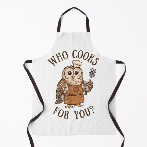 Item preview, Funny Who Cooks For You Barred Owl Chef Wearing Apron Holding Spatula designed and sold by Capisedo.