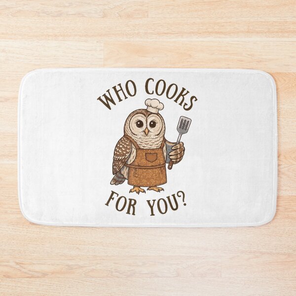 Item preview, Funny Who Cooks For You Barred Owl Chef Wearing Apron Holding Spatula designed and sold by Capisedo.
