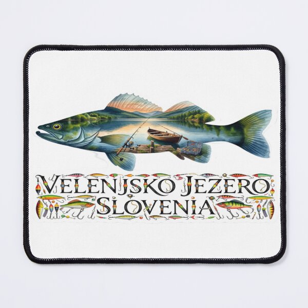 Item preview, Velenjsko Jezero Slovenia Fishing Sticker designed and sold by Imaginarium of Chaos falcon88 .
