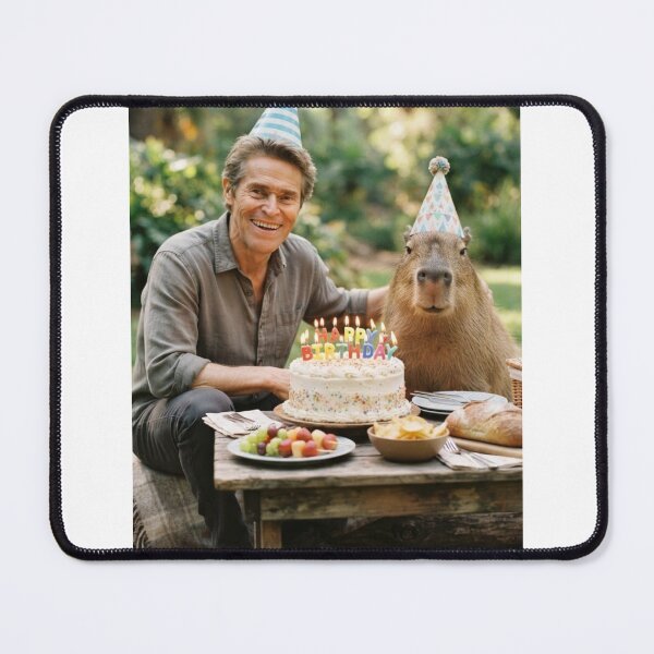 Item preview, Willem dafoe capybara picnic capybaras animal pet nature meme memes funny parody christmas birthday designed and sold by CheeseBlueprint.