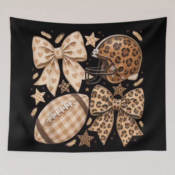 Item preview, Coquette Leopard Pattern Football Bow And Helmet Aesthetic Game Day Coquette Style designed and sold by Capisedo.