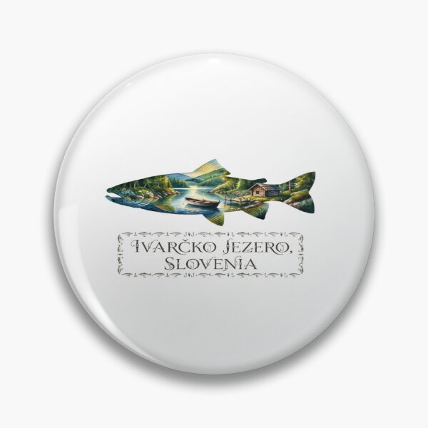 Item preview, Ivarcko Jezero Slovenia Fishing Sticker designed and sold by Imaginarium of Chaos falcon88 .