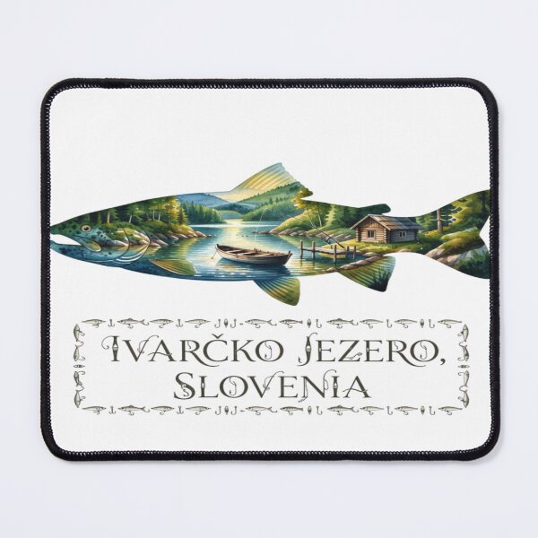Item preview, Ivarcko Jezero Slovenia Fishing Sticker designed and sold by Imaginarium of Chaos falcon88 .