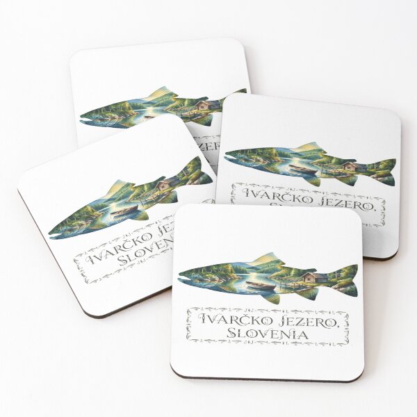 Item preview, Ivarcko Jezero Slovenia Fishing Sticker designed and sold by Imaginarium of Chaos falcon88 .