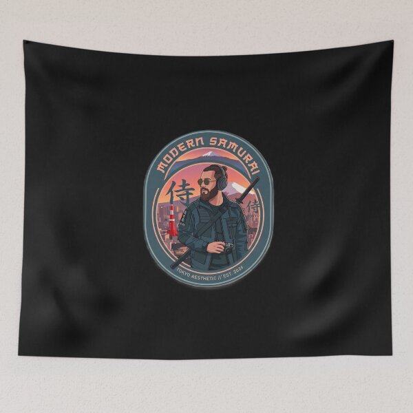 Item preview, Modern Samurai Tokyo Aesthetic – Cyberpunk Japanese Warrior designed and sold by Surviving Monday Club.