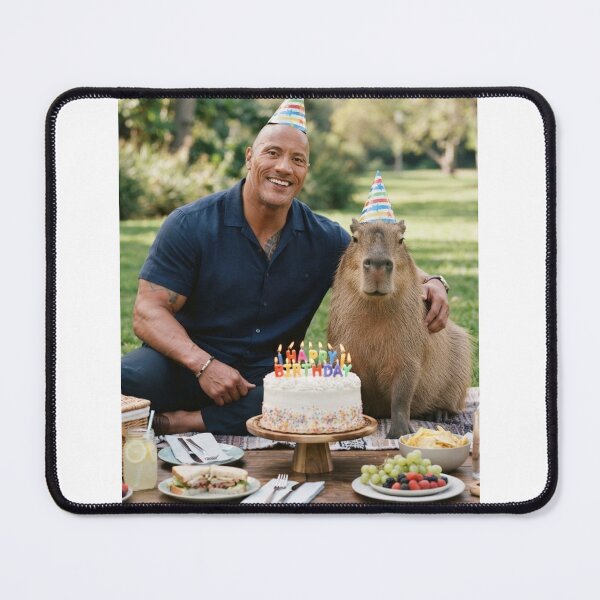Item preview, Dwayne johnson capybara picnic capybaras animal pet nature meme memes funny parody christmas birthday designed and sold by CheeseBlueprint.
