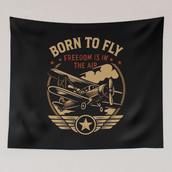 Item preview, BORN TO FLY – Vintage Airplane designed and sold by phsycartwork.