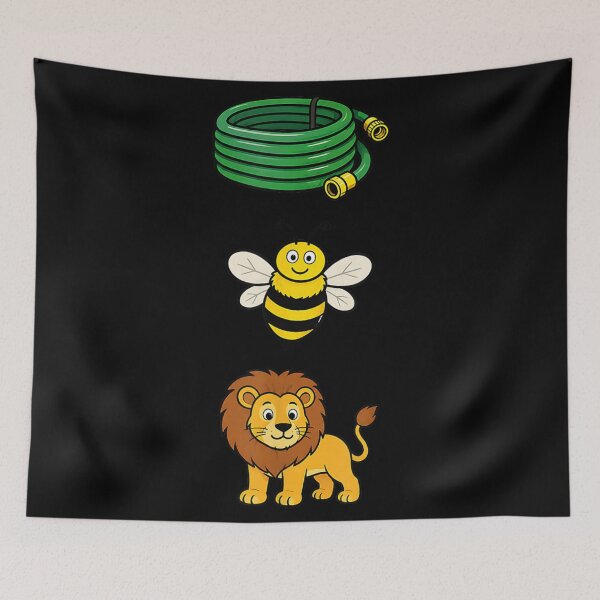 Item preview, Cute Hose Bee Lion Cartoon Rebus Puzzle Funny Wordplay Kids Graphic Design designed and sold by Daisy Grimes.