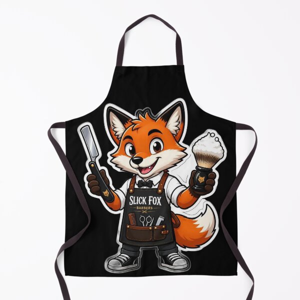 Item preview, Cute Fox Barber Sticker - Adorable Cartoon Fox Straight Razor Shaving Design designed and sold by Barber MD Culture.