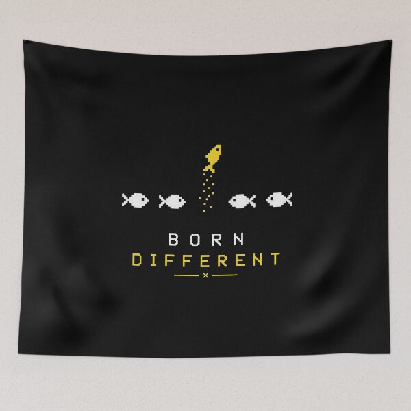 Item preview, Born Different Swimming Upstream Fish designed and sold by greysingco.