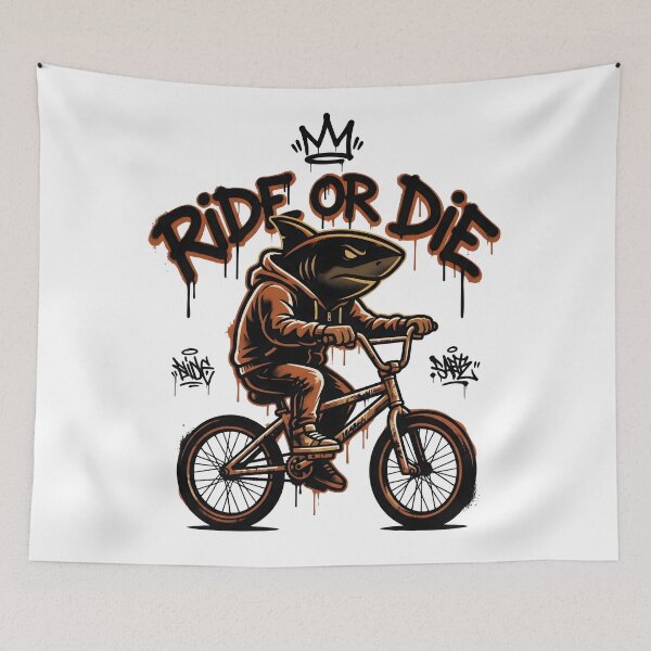 Item preview, Rider Shark BMX – Cool Street Bike Shark Urban Graphic designed and sold by StickerNestYou.