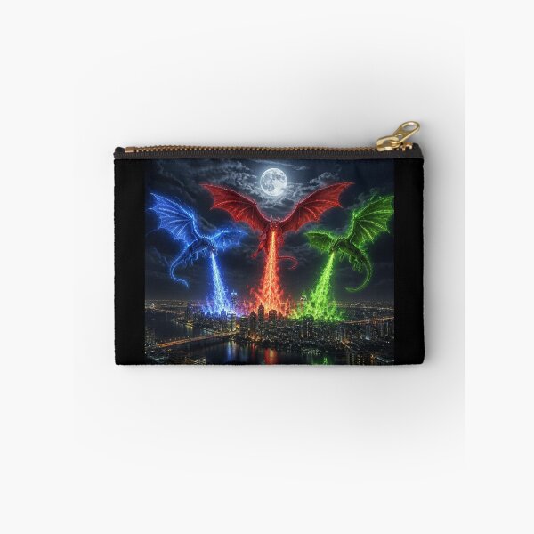Item preview, Three Elemental Dragons Unleashed Upon City designed and sold by DWolf04.