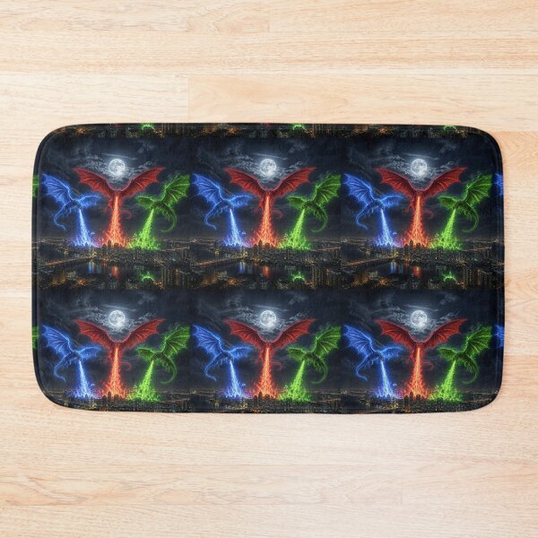 Item preview, Three Elemental Dragons Unleashed Upon City designed and sold by DWolf04.