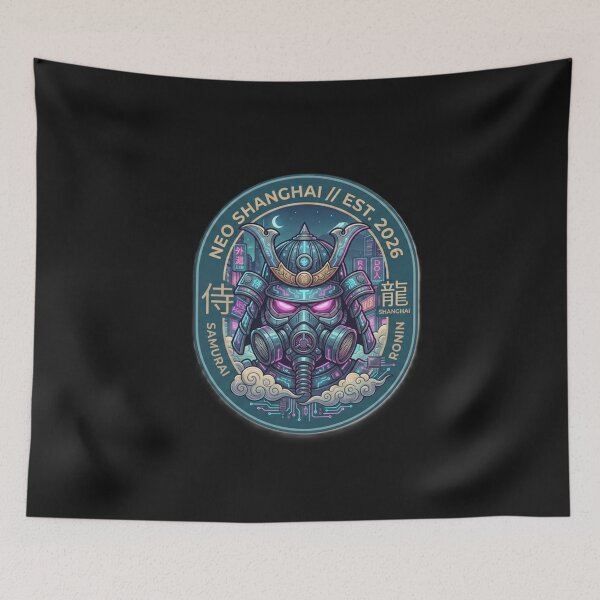 Item preview, Cyberpunk Samurai Mask – Futuristic Ronin Kabuto Emblem designed and sold by Surviving Monday Club.