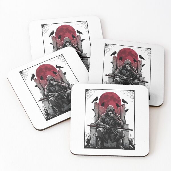 Item preview, Dark Samurai Warrior Under Red Moon – Japanese Warrior Anime Design designed and sold by StickerNestYou.