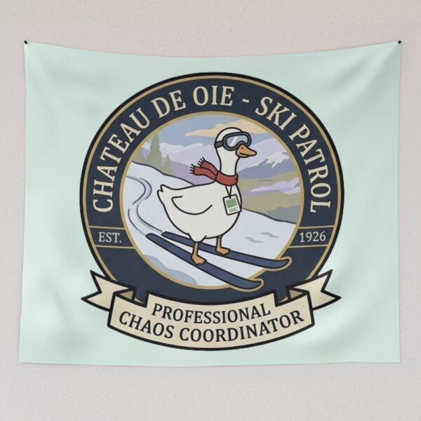 Item preview, Chateau de Oie Ski Patrol - Professional Chaos Coordinator Goose Badge designed and sold by Syrupulse.