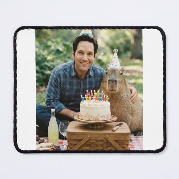 Item preview, Paul rudd capybara picnic capybaras animal pet nature meme memes funny parody christmas birthday designed and sold by CheeseBlueprint.