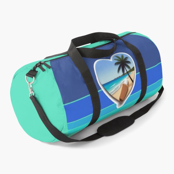 Item preview, Tropical Beach Palm Tree Coconut Sunblock in Heart on Retro Ocean Stripes designed and sold by Beachy.