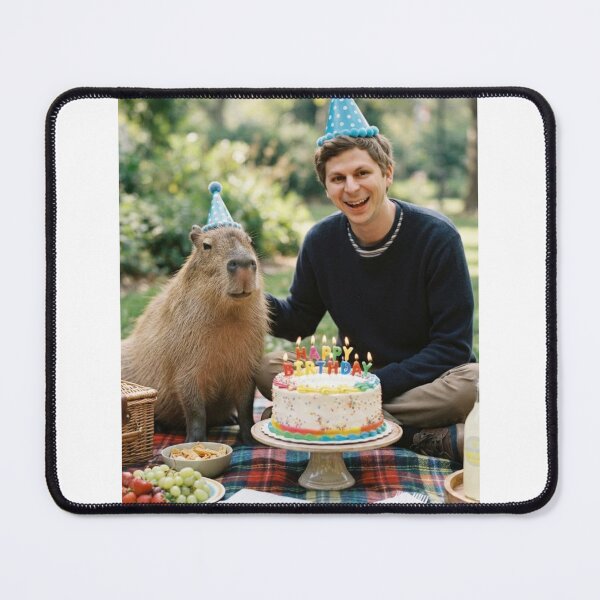 Item preview, Michael cera capybara picnic capybaras animal pet nature meme memes funny parody christmas birthday designed and sold by CheeseBlueprint.
