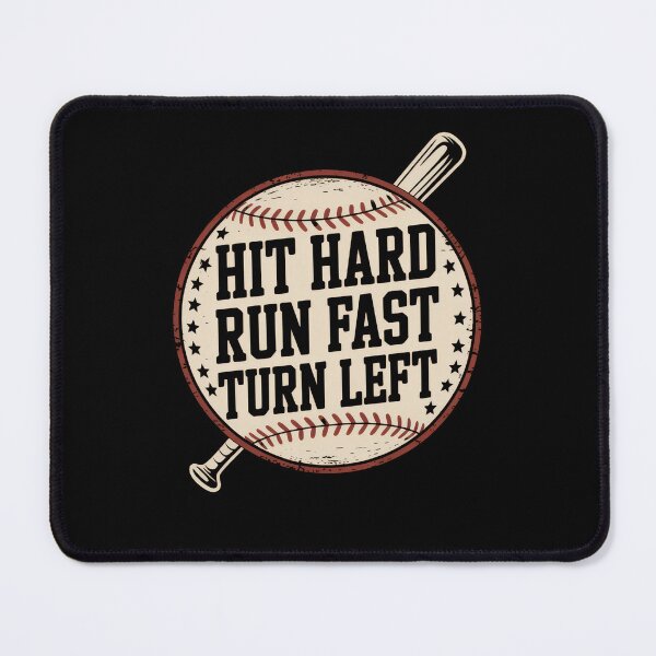 Item preview, Hit Hard Run Fast Turn Left Baseball designed and sold by borutawear.