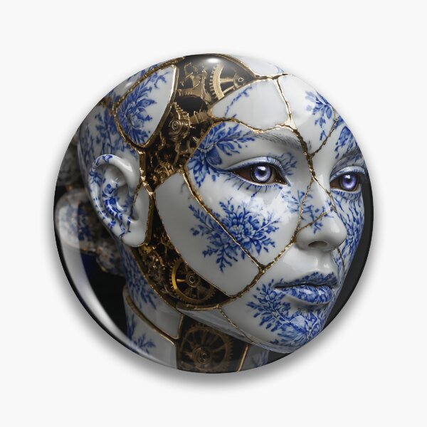 Item preview, Porcelain Kintsugi Androidin designed and sold by RocketAiCat.