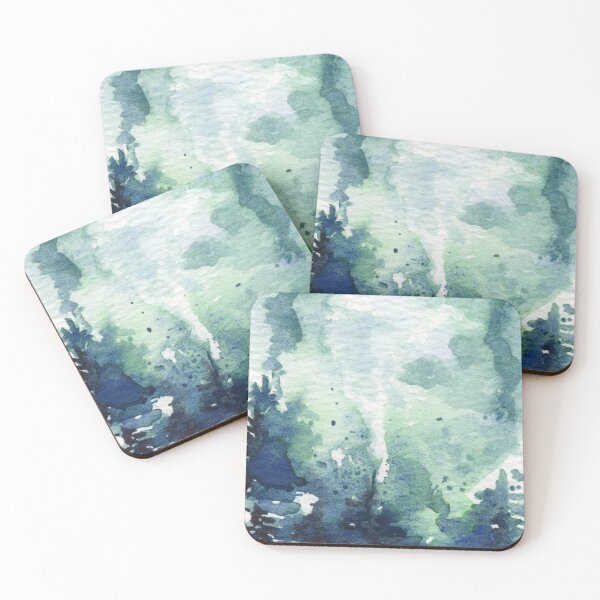 Item preview, Misty Blue-Green Forest designed and sold by DzinkaDreamArt.