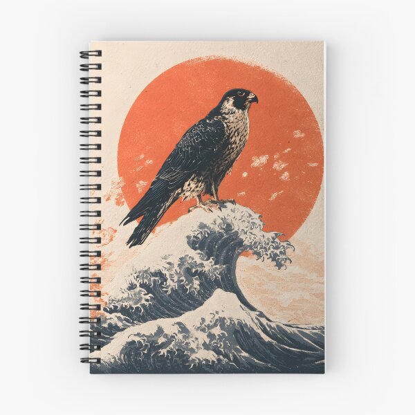 Item preview, Japanese Falcon Wave Rising Sun Ukiyo-e Woodcut Art designed and sold by GrinGalore.