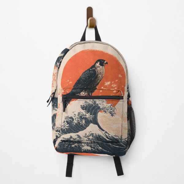 Item preview, Japanese Falcon Wave Rising Sun Ukiyo-e Woodcut Art designed and sold by GrinGalore.