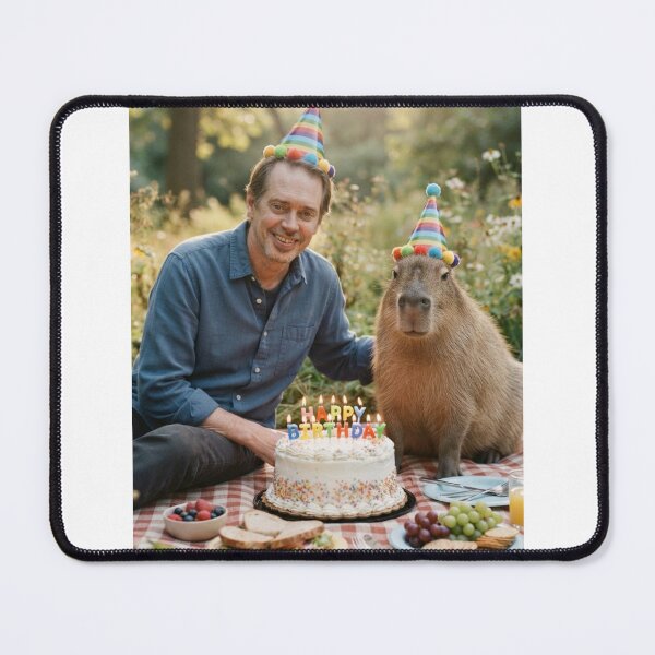 Item preview, Steve buscemi capybara picnic capybaras animal pet nature meme memes funny parody christmas birthday designed and sold by CheeseBlueprint.