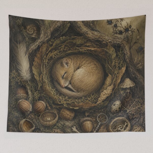 Item preview, Hazelnut Nook - Woodland Dormouse designed and sold by bapupa.