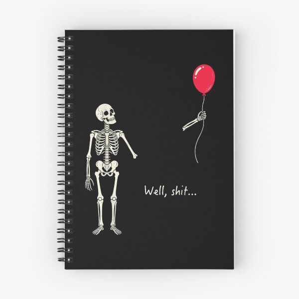 Item preview, Funny Skeleton Losing Arm With Red Balloon Well Shit Dark Humor Graphic designed and sold by Chaya Reid.