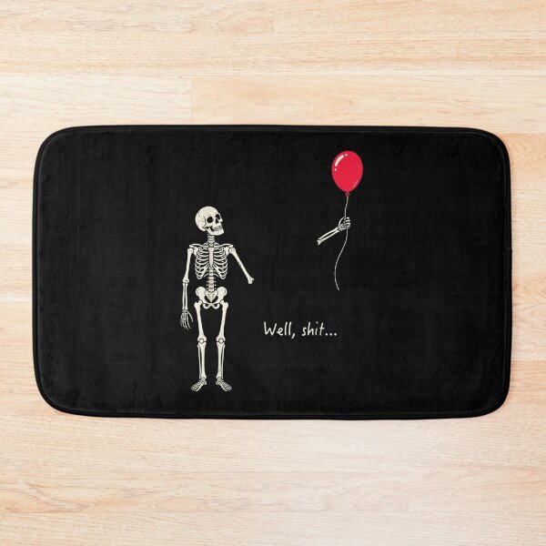 Item preview, Funny Skeleton Losing Arm With Red Balloon Well Shit Dark Humor Graphic designed and sold by Chaya Reid.
