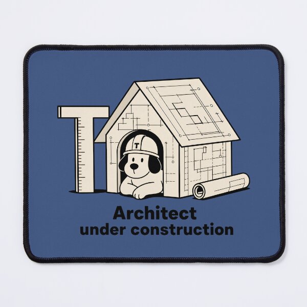 Item preview, Architect Under Construction – Blueprint Dog Architecture Sticker designed and sold by ManggaeJM.