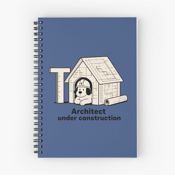 Item preview, Architect Under Construction – Blueprint Dog Architecture Sticker designed and sold by ManggaeJM.