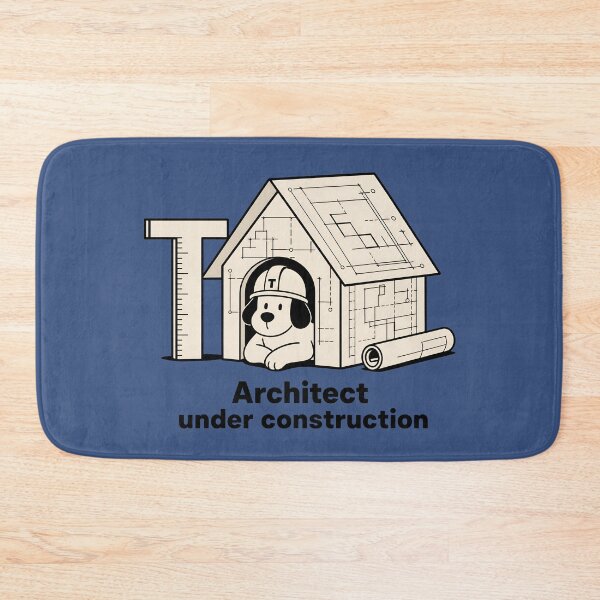 Item preview, Architect Under Construction – Blueprint Dog Architecture Sticker designed and sold by ManggaeJM.