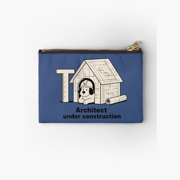 Item preview, Architect Under Construction – Blueprint Dog Architecture Sticker designed and sold by ManggaeJM.