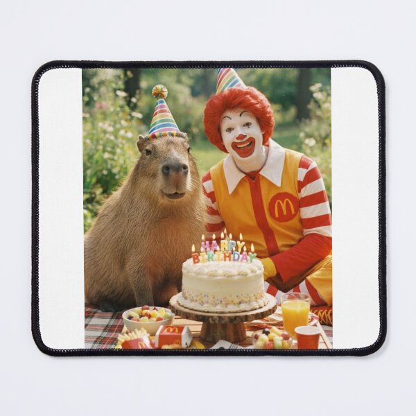 Item preview, Ronald mcdonald capybara picnic capybaras animal pet nature meme memes funny parody christmas birthday  designed and sold by CheeseBlueprint.