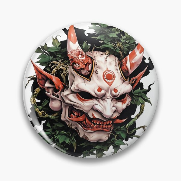 Artikelvorschau, Elfenbein-Oni-Maske und Waldranken entworfen und verkauft von SquareSign.