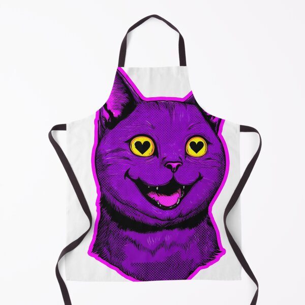 Item preview, Neon Purple Cat Heart Eyes Pop Art designed and sold by InkmotiveStudio.