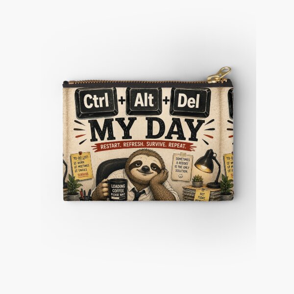 Item preview, Ctrl Alt Del My Day – Funny Office Sloth Work Humor designed and sold by SlanPOD.