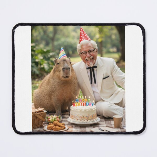 Item preview, Colonel sanders kfc capybara picnic capybaras animal pet nature meme memes funny parody christmas birthday designed and sold by CheeseBlueprint.