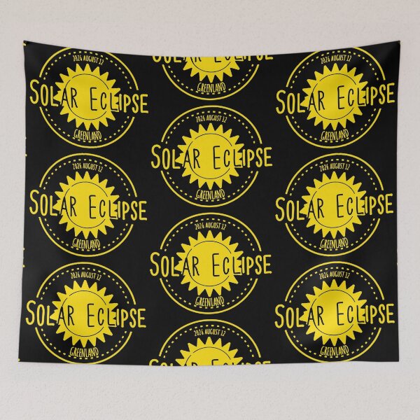 Item preview, Greenland 2026 august 12 Solar Eclipse yellow color design designed and sold by EmeraldeaArt.