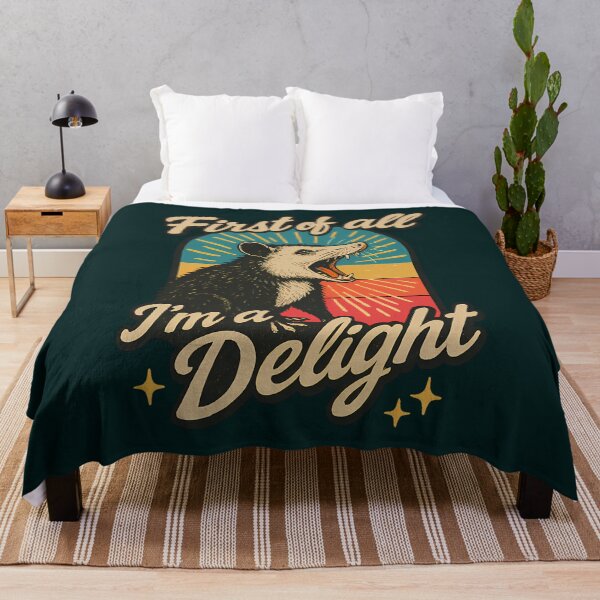 Item preview, First Of All Im A Delight Funny Screaming Possum Retro Design designed and sold by Kaleighcormack.