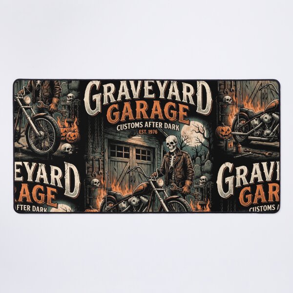 Item preview, Graveyard 500 Vintage Halloween Racing – Retro Skeleton Race Car designed and sold by BVNKGRAPH WORKS.