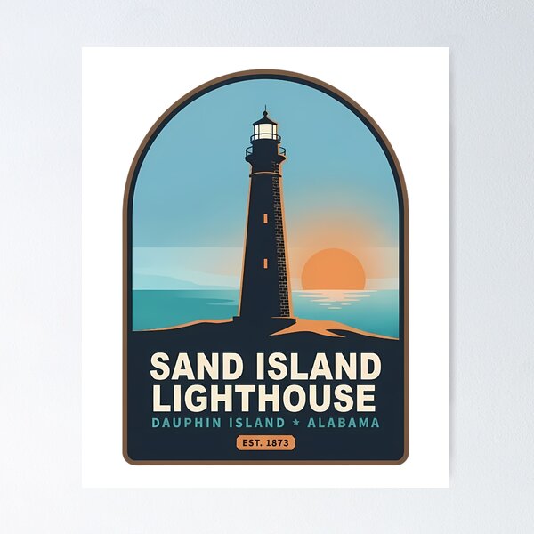 Item preview, Sand Island Lighthouse Dauphin Island Alabama designed and sold by DetourDgn.