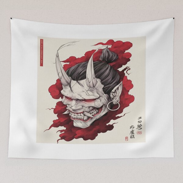 Item preview, White Oni in Crimson Smoke designed and sold by SquareSign.